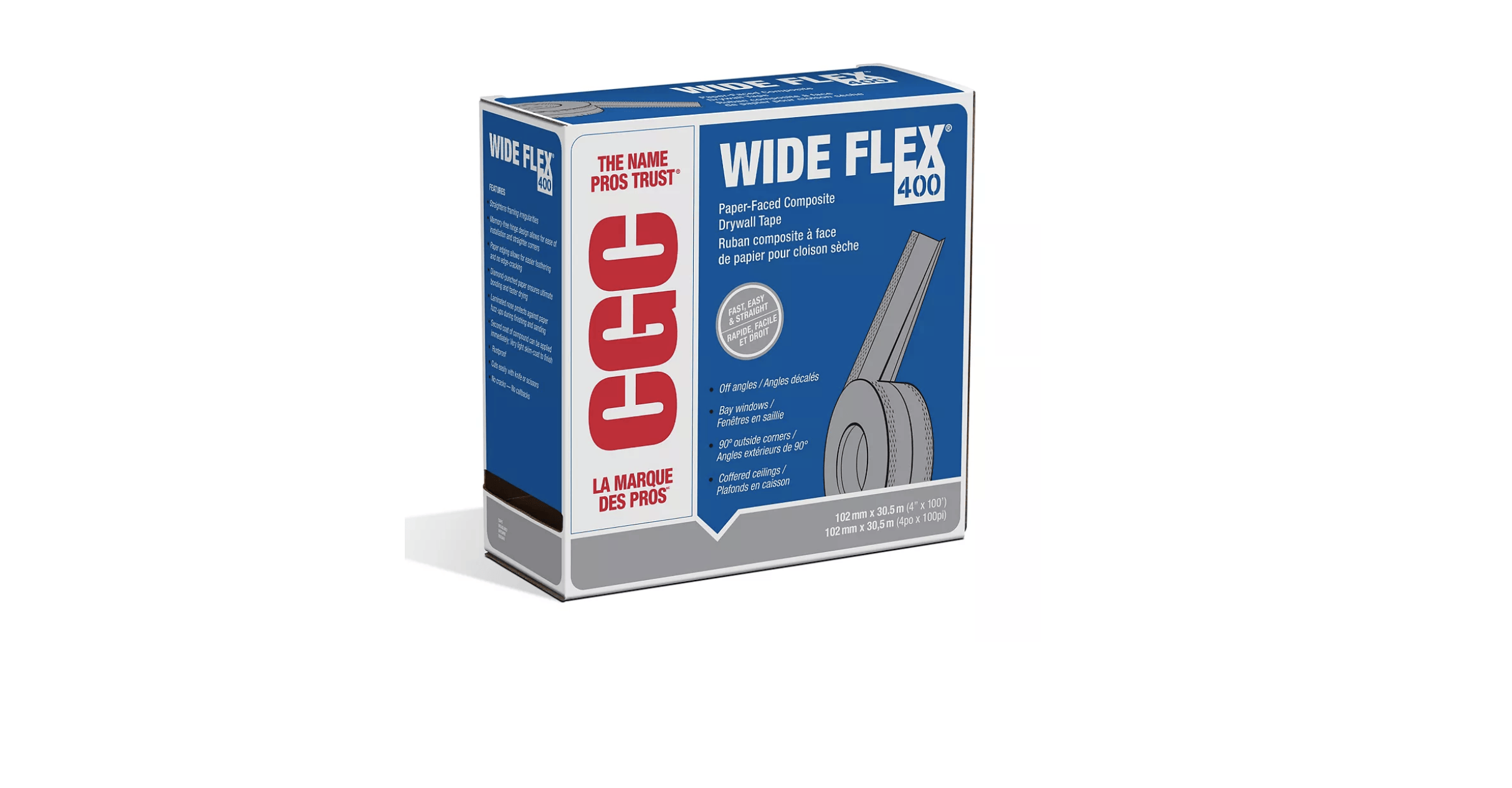 CGC 4IN X 100FT STRAIT-FLEX WIDE FLEX PAPER-FACED DRYWALL TAPE ☑️ Your  One-Stop Shop For Renovations