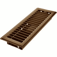 IMPERIAL RG0210 LOUVERED FLOOR REGISTER - STEEL - POWDER-COAT BROWN - 3-IN H X 10-IN W