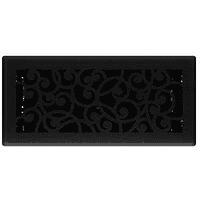 IMPERIAL RG3459 WONDERLAND DECORATIVE FLOOR REGISTERS 4 IN X 10 IN BLACK IRON