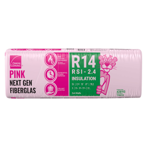 OWENS CORNING R-14 2X4 WOOD STUD 15 INCH EcoTouch PINK FIBERGLAS Insulation 15-inch x 47-inch x 3.5-inch (78.3 sq.ft.)