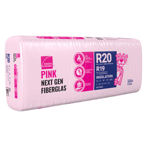 OWENS CORNING R-20 2X6 WOOD STUD 23 INCH EcoTouch PINK FIBERGLAS Insulation 23-inch x 47-inch x 6-inch (120.0 sq.ft.)