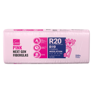 OWENS CORNING R-20 2X6 WOOD STUD 23 INCH EcoTouch PINK FIBERGLAS Insulation 23-inch x 47-inch x 6-inch (120.0 sq.ft.)