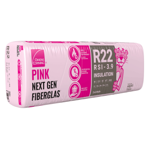 OWENS CORNING R-22 2X6 WOOD STUD 15 INCH EcoTouch PINK FIBERGLAS Insulation 15-inch x 47-inch x 5.5-inch (49 sq.ft.)