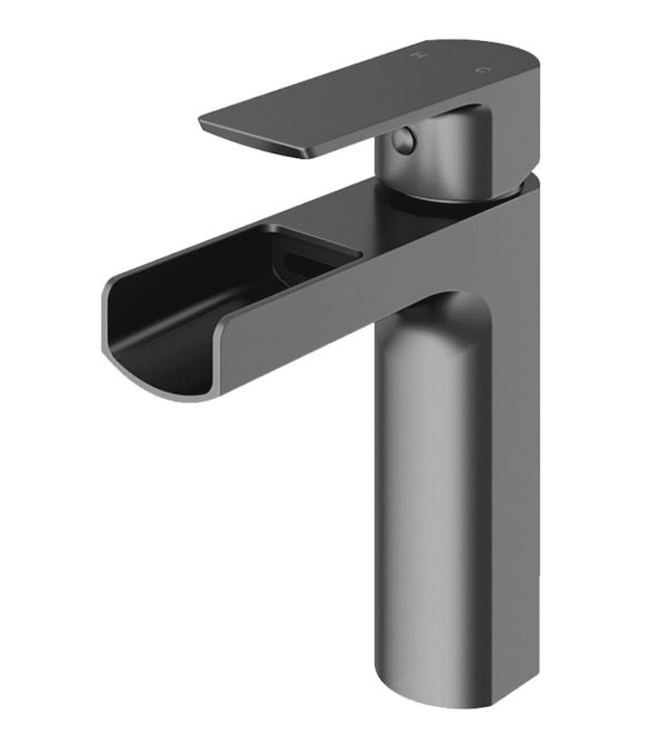 Black single hole bathroom faucet