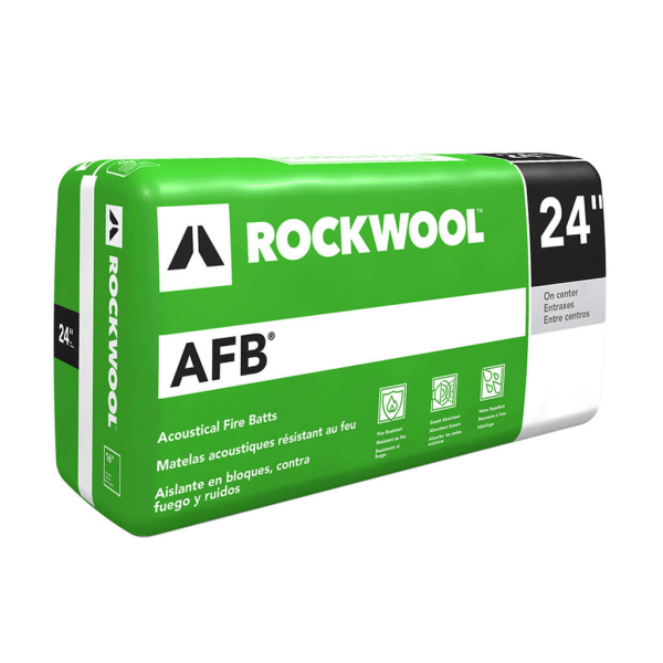ROCKWOOL INSULATION AFB 3IN X 24IN X 48IN STEEL STUD ACOUSTICAL FIRE BATTS 64 SQ FT
