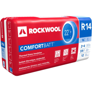 ROCKWOOL INSULATION R14 COMFORTBATT 2X4 WOOD STUD 16 INCH INSULATION 59.7 SQ FT