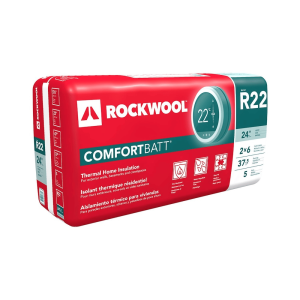 ROCKWOOL INSULATION R22 COMFORTBATT 2X6 WOOD STUD 24 INCH 37.5 SQ FT