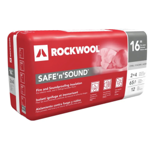 ROCKWOOL INSULATION SAFE N SOUND 2X4 STEEL STUD 16 INCH INSULATION 65 SQFT
