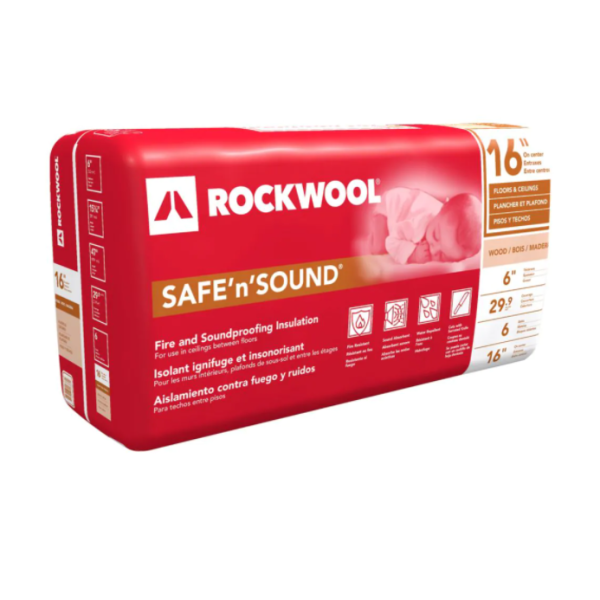 ROCKWOOL INSULATION SAFE N SOUND 2X6 WOOD STUD 16 INCH INSULATION 29.9 SQ FT