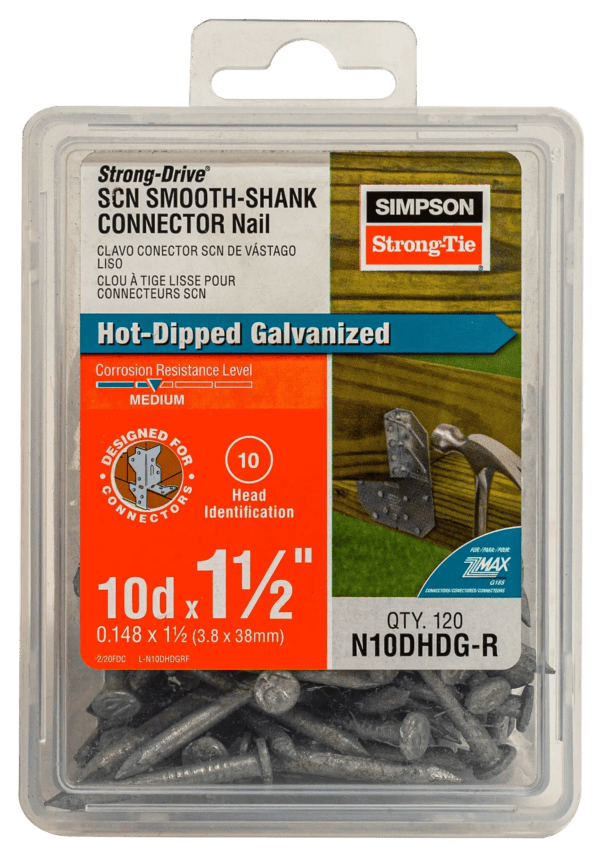 SIMPSON STRONG TIE N10DHDG-R 10D x 1-1/2IN HDG NAIL - 120CT