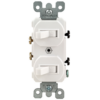 LEVITON 05224 WH COMBI 2SW DUP W-GRND SP 15A120-277VAC