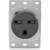 LEVITON 05372 EB REC SGL FLUSH MNT 2PO 3WI 30A250V