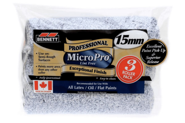 BENNETT 3PK MP15MM 3 Pack Microfiber Roller 15mm